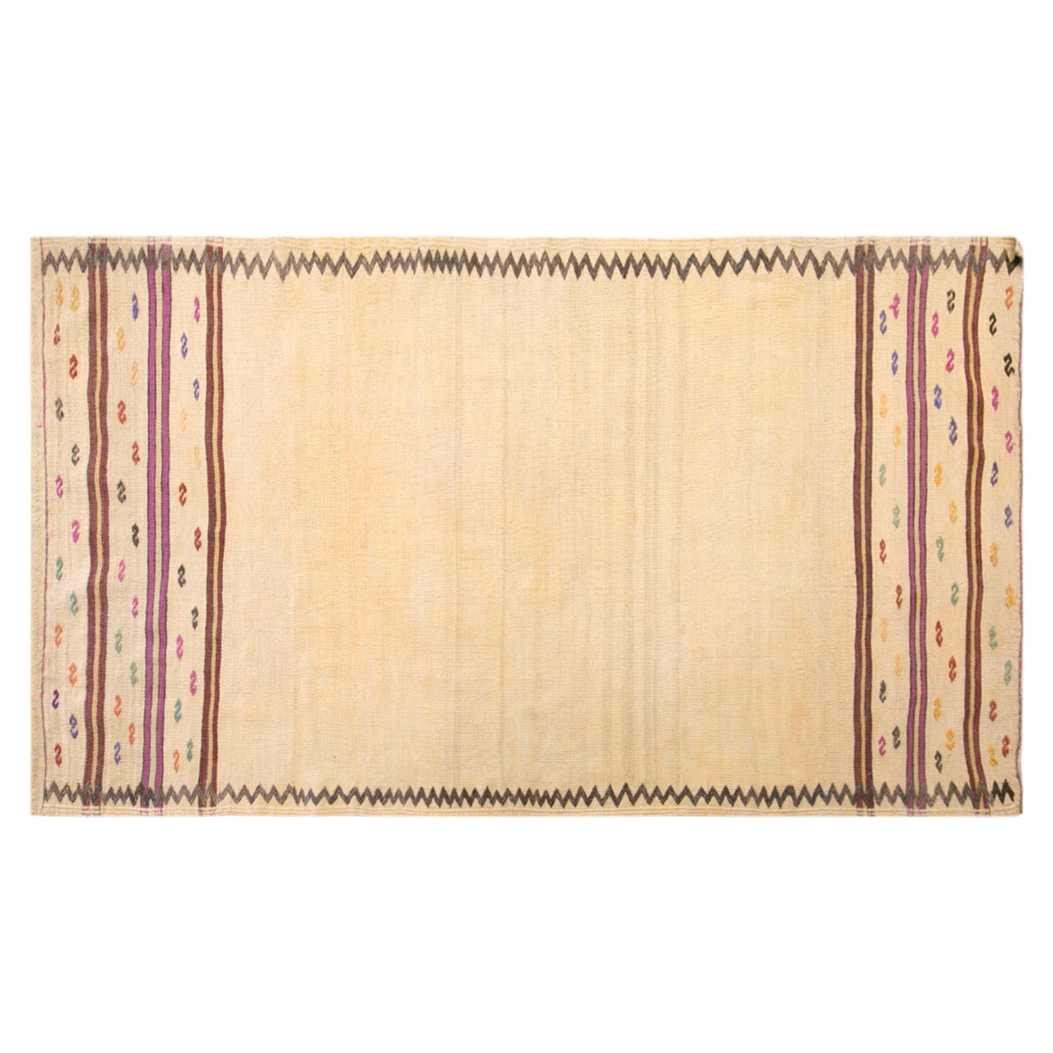 Vintage Turkish Kilim Rug, 2.8 x 6.4 ft, 85 x 195 cm, Handwoven Wool Kilim