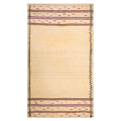 Vintage Turkish Kilim Rug, 2.8 x 6.4 ft, 85 x 195 cm, Handwoven Wool Kilim