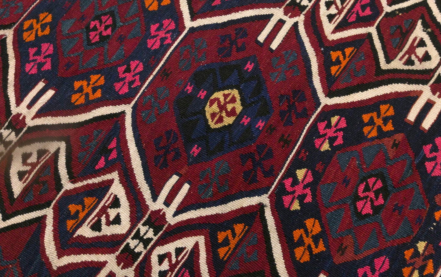 Vintage Turkish Kilim Rug, 2.9 x 7.7 ft, 87 x 235 cm, Handwoven Wool Kilim