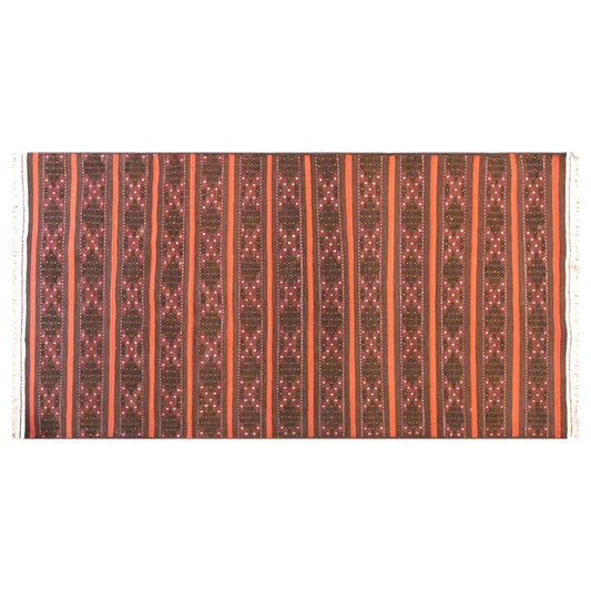 Vintage Turkish Kilim Rug, 3.0 x 7.2 ft, 90 x 220 cm, Handwoven Wool Kilim