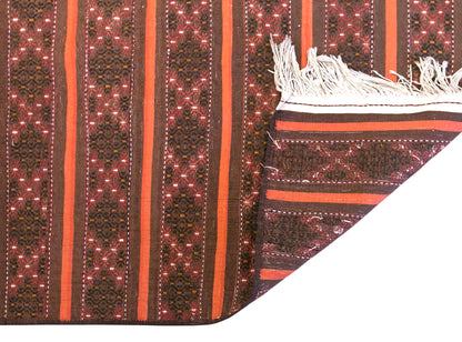 Vintage Turkish Kilim Rug, 3.0 x 7.2 ft, 90 x 220 cm, Handwoven Wool Kilim