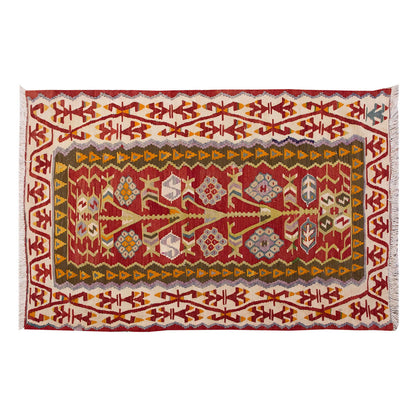 Vintage Turkish Kilim Rug, 3.1 x 5.4 ft, 96 x 163 cm