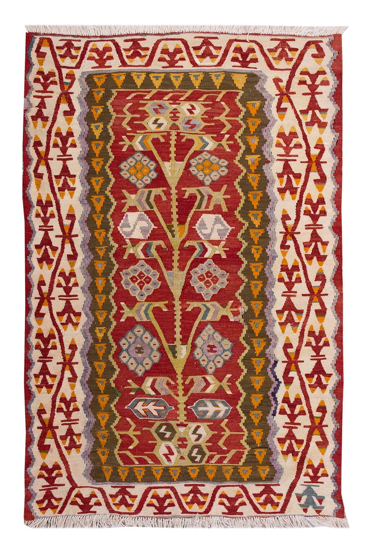 Vintage Turkish Kilim Rug, 3.1 x 5.4 ft, 96 x 163 cm