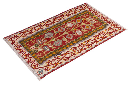 Vintage Turkish Kilim Rug, 3.1 x 5.4 ft, 96 x 163 cm