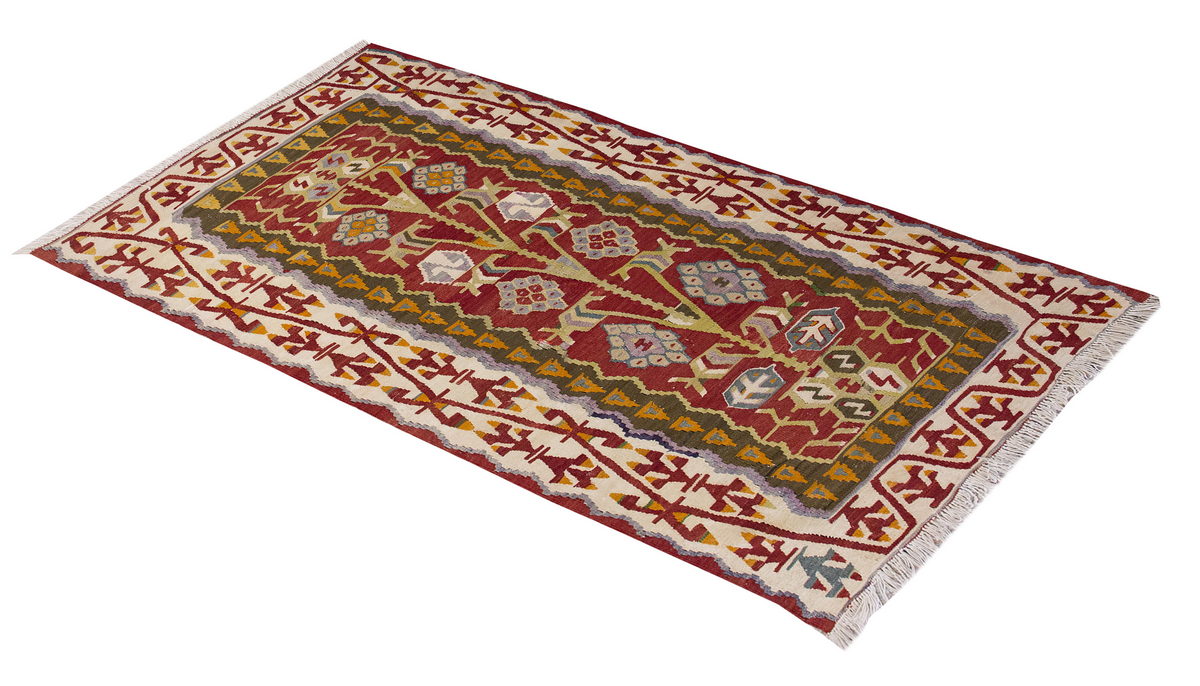 Vintage Turkish Kilim Rug, 3.1 x 5.4 ft, 96 x 163 cm
