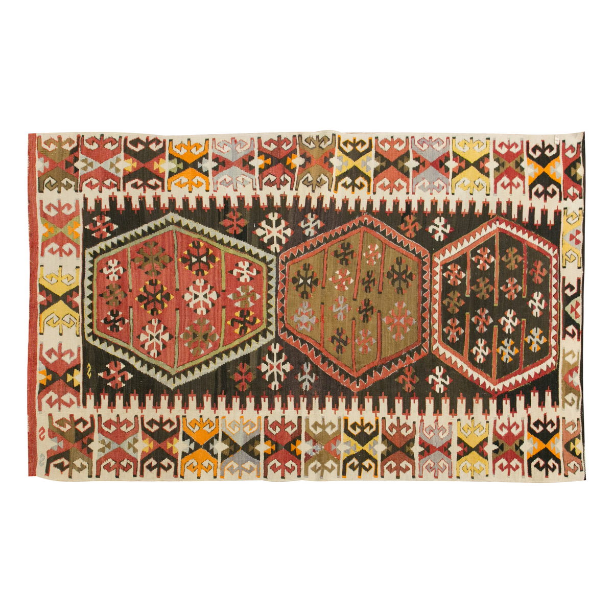 Vintage Turkish Kilim Rug, 3.2 x 5.5 ft, 96 x 165 cm