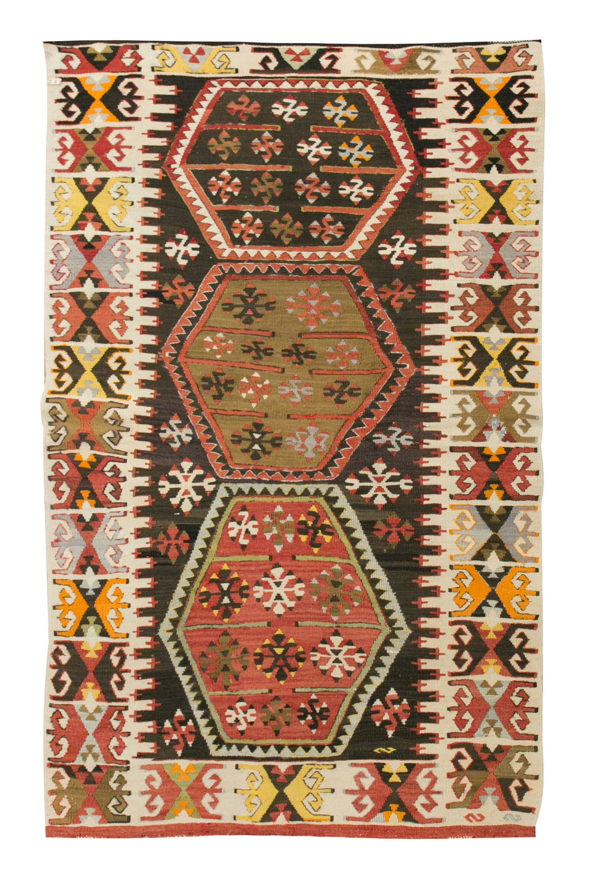 Vintage Turkish Kilim Rug, 3.2 x 5.5 ft, 96 x 165 cm