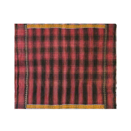 Vintage Turkish Kilim Rug, 3.3 x 4.1 ft, 102 x 125 cm, Handwoven Wool Kilim