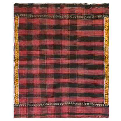 Vintage Turkish Kilim Rug, 3.3 x 4.1 ft, 102 x 125 cm, Handwoven Wool Kilim
