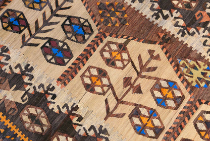 Vintage Turkish Kilim Runner Rug, 3.4 x 9.7 ft, 105 x 295 cm, Handwoven Wool Kilim