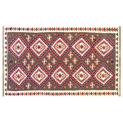Vintage Turkish Kilim Rug, 3.6 x 7.5 ft, 111 x 230 cm, Handwoven Wool Kilim