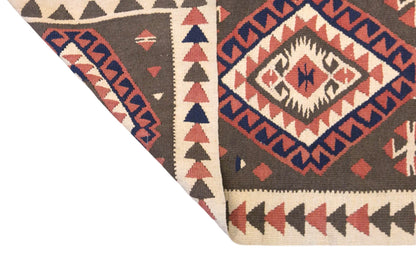 Vintage Turkish Kilim Rug, 3.6 x 7.5 ft, 111 x 230 cm, Handwoven Wool Kilim