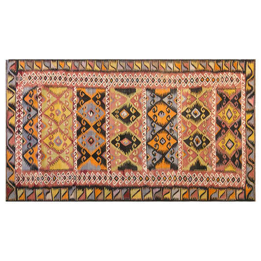 Vintage Turkish Kilim Rug, 3.7 x 9.7 ft, 112 x 295 cm, Handwoven Wool Kilim