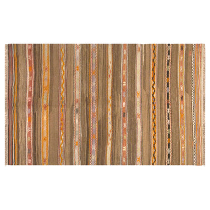Vintage Turkish Kilim Rug, 4.0 x 7.1 ft, 122 x 215 cm, Handwoven Wool Kilim