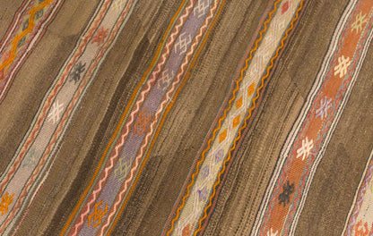 Vintage Turkish Kilim Rug, 4.0 x 7.1 ft, 122 x 215 cm, Handwoven Wool Kilim
