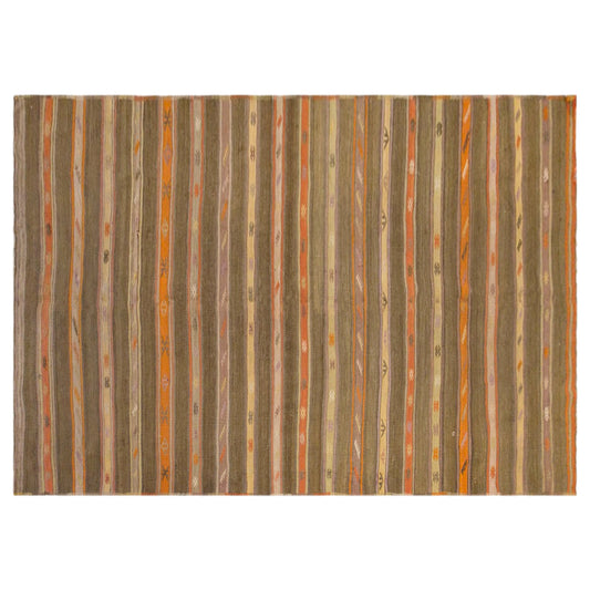 Vintage Turkish Kilim Rug, 4.0 x 8.7 ft, 123 x 265 cm, Handwoven Wool Kilim