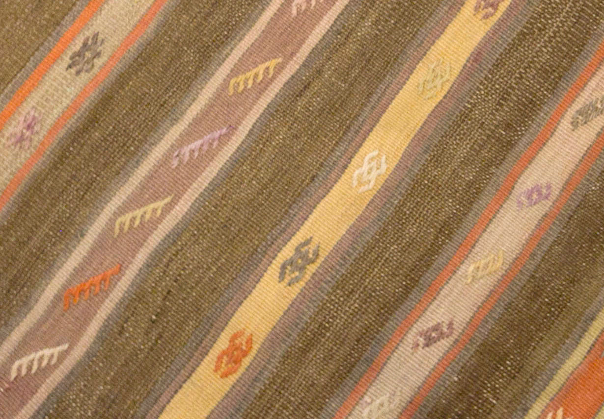 Vintage Turkish Kilim Rug, 4.0 x 8.7 ft, 123 x 265 cm, Handwoven Wool Kilim