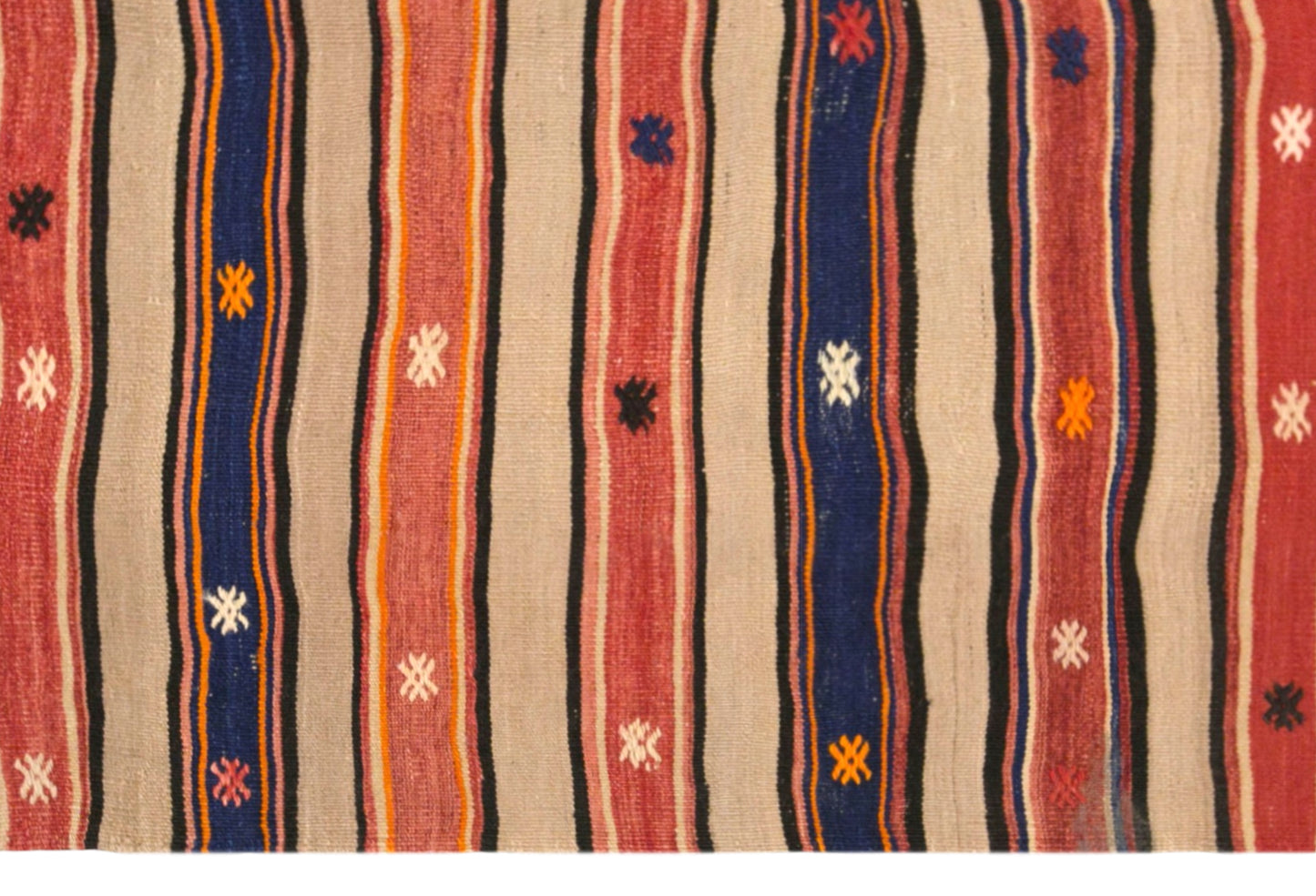 Vintage Turkish Kilim Rug, 4.2 x 8.2 ft, 127 x 250 cm, Handwoven Wool Kilim