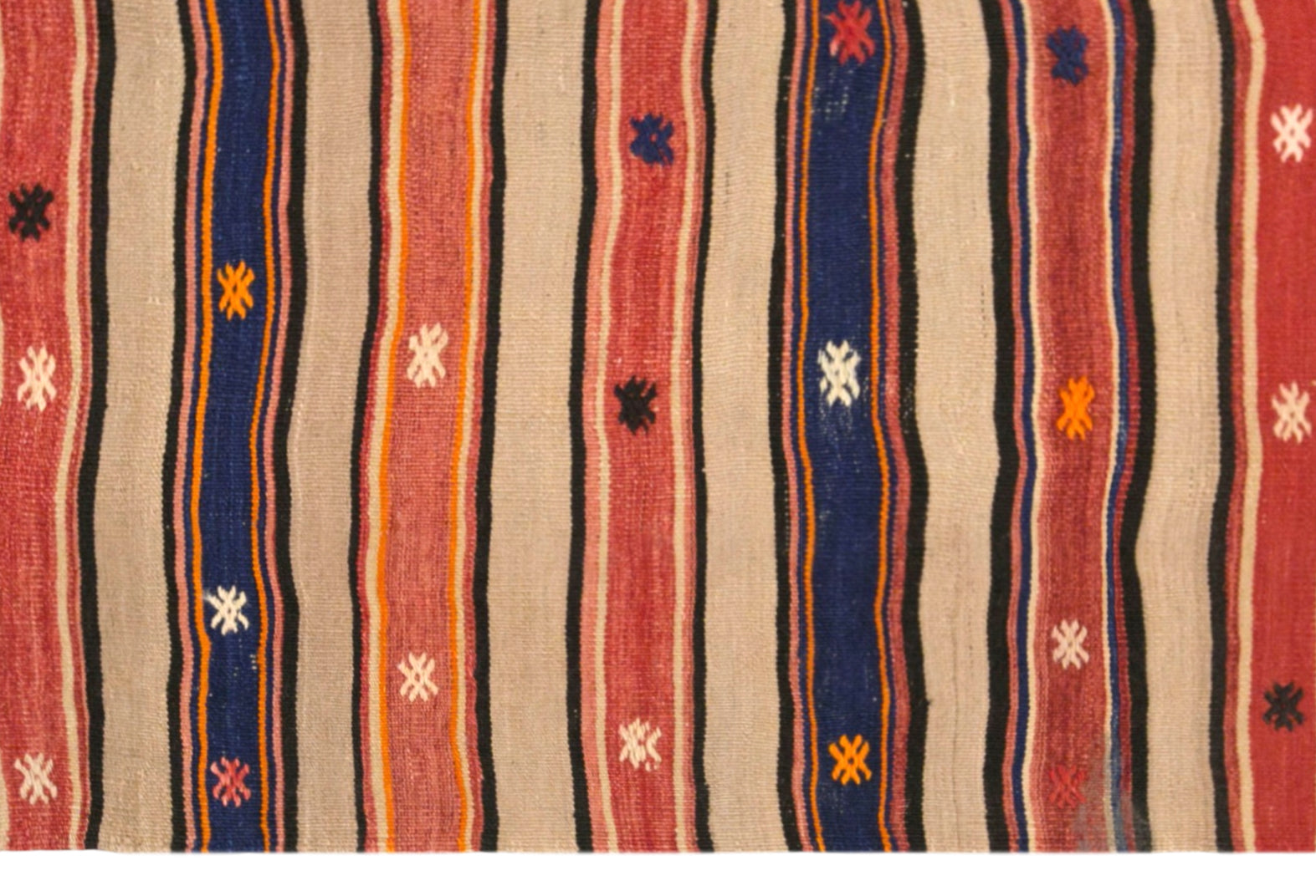 Vintage Turkish Kilim Rug, 4.2 x 8.2 ft, 127 x 250 cm, Handwoven Wool Kilim