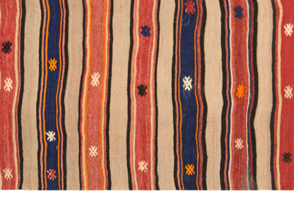 Vintage Turkish Kilim Rug, 4.2 x 8.2 ft, 127 x 250 cm, Handwoven Wool Kilim