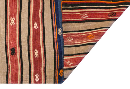 Vintage Turkish Kilim Rug, 4.2 x 8.2 ft, 127 x 250 cm, Handwoven Wool Kilim