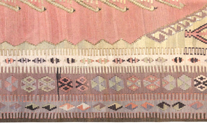 Vintage Turkish Kilim Rug, 4.3 x 5.9 ft, 130 x 180 cm, Handwoven Wool Kilim