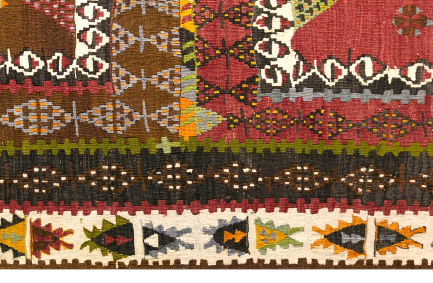 Vintage Turkish Kilim Rug, 4.3 x 6.7 ft, 130 x 205 cm, Handwoven Wool Kilim