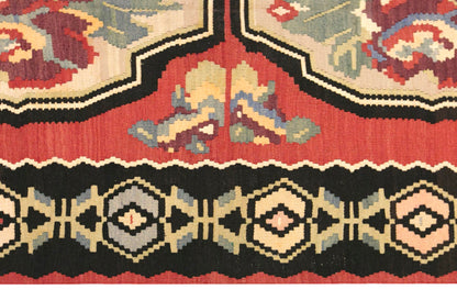 Vintage Turkish Kilim Rug, 4.3 x 7.2 ft, 130 x 220 cm, Handwoven Wool Kilim