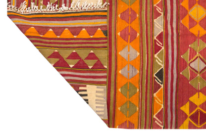 Vintage Turkish Kilim Rug, 4.4 x 6.7 ft, 135 x 205 cm, Handwoven Wool Kilim