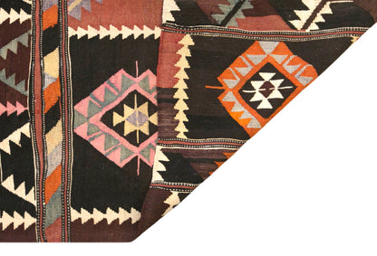 Vintage Turkish Kilim Rug, 4.6 x 7.5 ft, 140 x 230 cm, Handwoven Wool Kilim