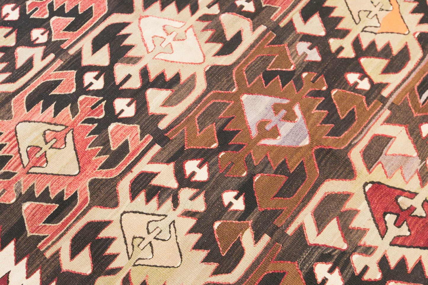 Vintage Turkish Kilim Rug, 4.7 x 11.0 ft, 143 x 335 cm, Handwoven Wool Kilim