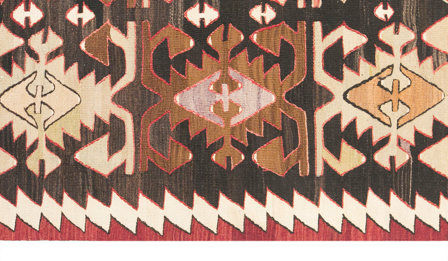 Vintage Turkish Kilim Rug, 4.7 x 11.0 ft, 143 x 335 cm, Handwoven Wool Kilim