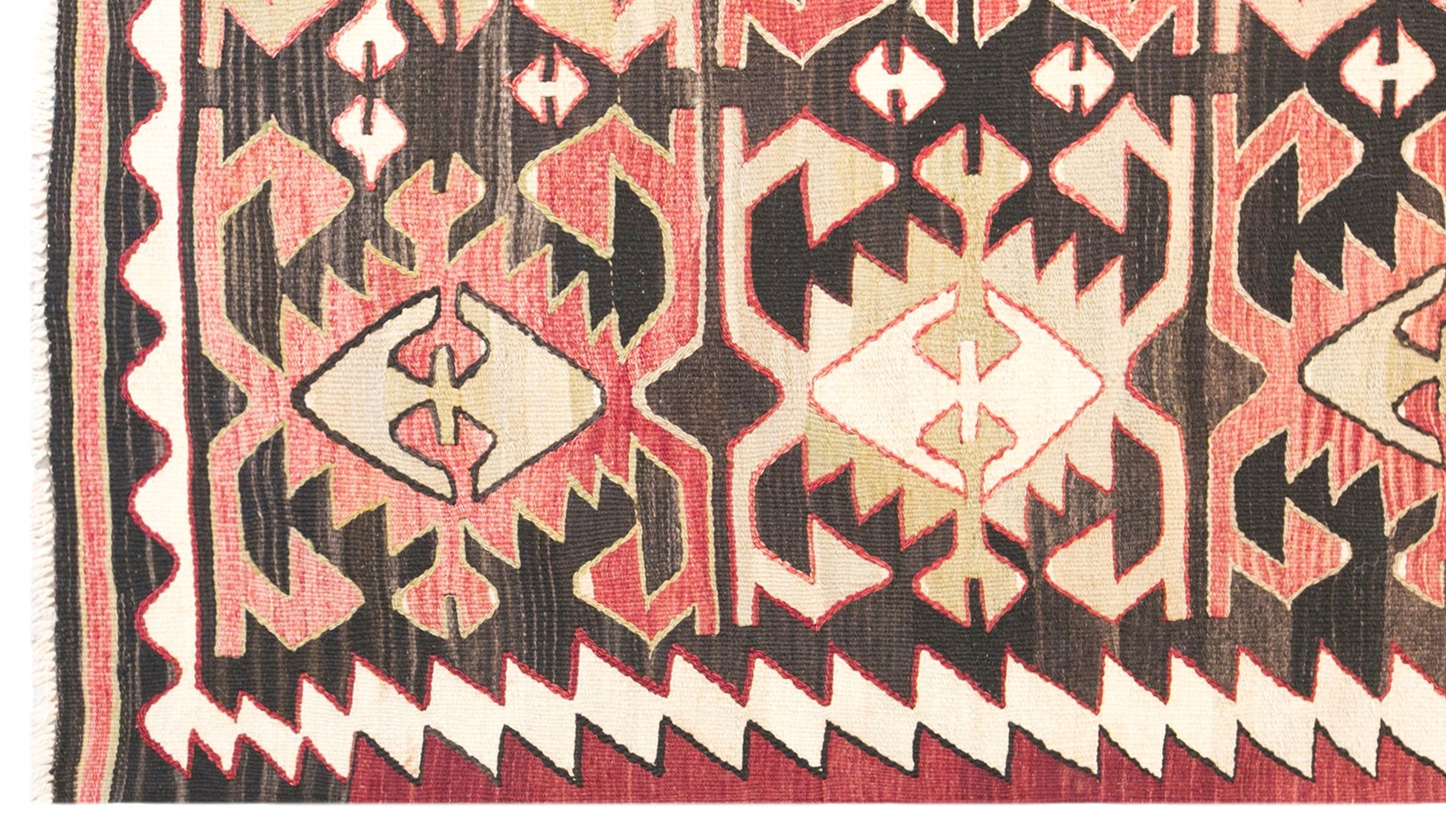 Vintage Turkish Kilim Rug, 4.7 x 11.0 ft, 143 x 335 cm, Handwoven Wool Kilim