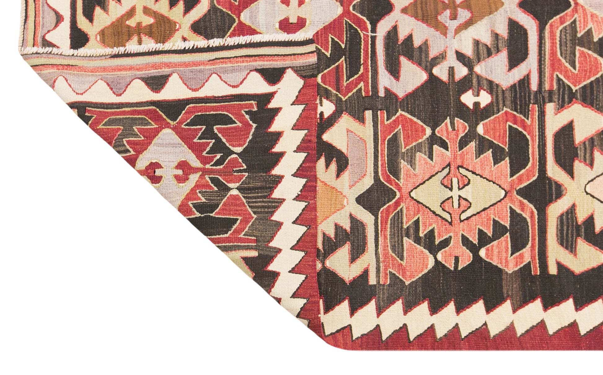 Vintage Turkish Kilim Rug, 4.7 x 11.0 ft, 143 x 335 cm, Handwoven Wool Kilim