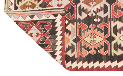 Vintage Turkish Kilim Rug, 4.7 x 11.0 ft, 143 x 335 cm, Handwoven Wool Kilim