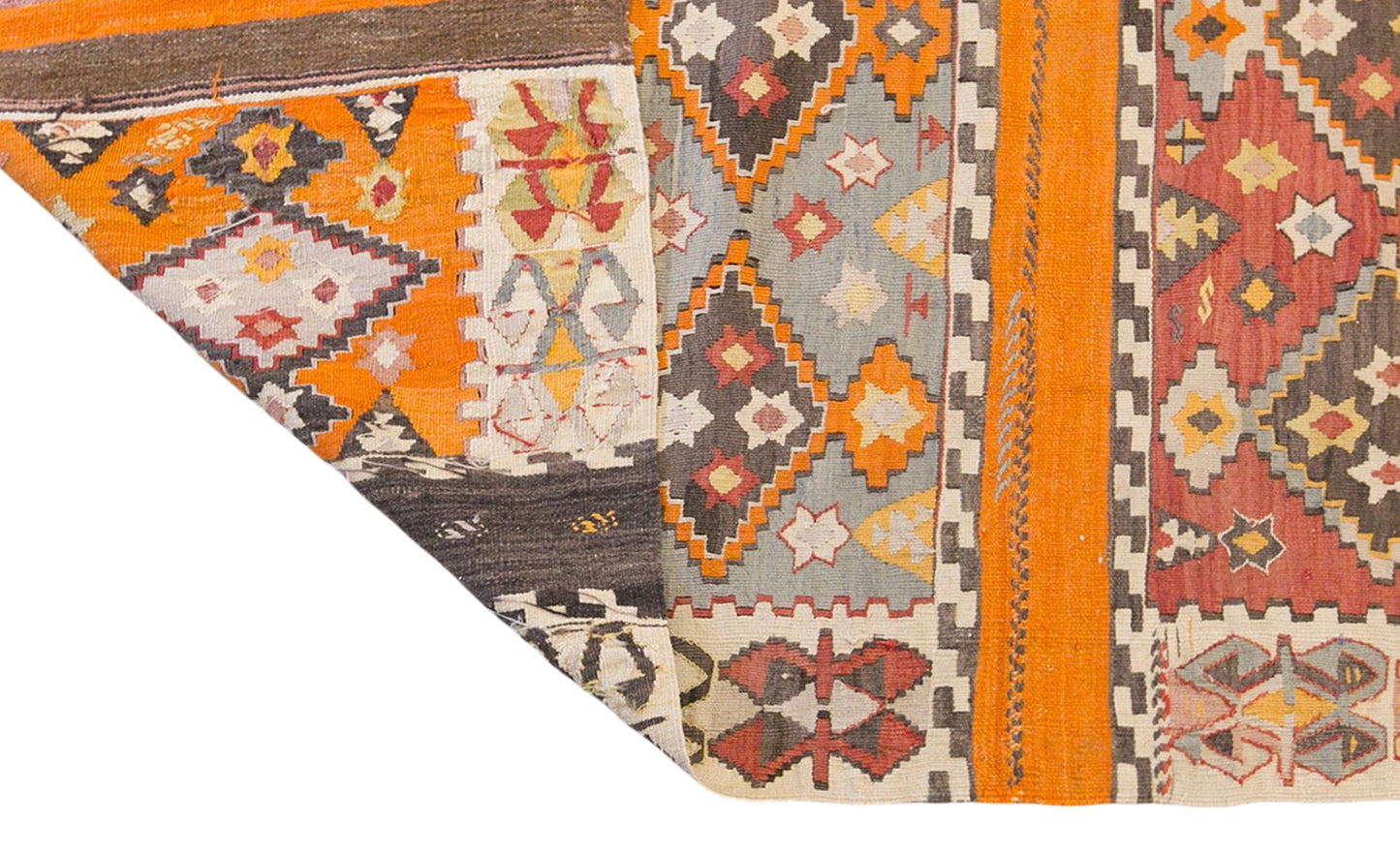 Vintage Turkish Kilim Rug, 4.7 x 12.8 ft, 142 x 390 cm, Handwoven Wool Kilim