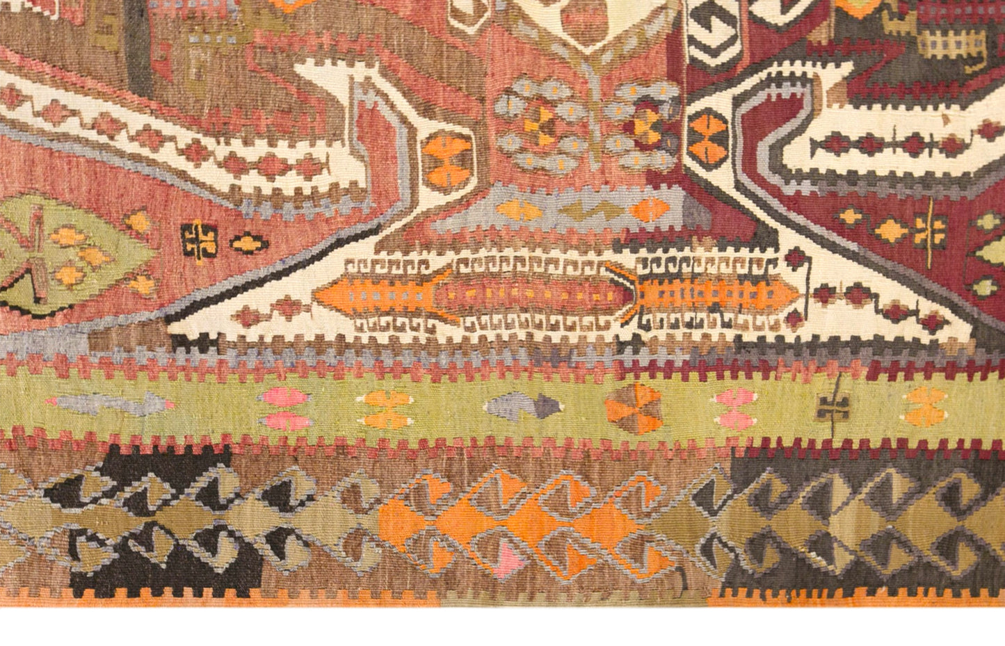 Vintage Turkish Kilim Rug, 4.7 x 6.7 ft, 142 x 205 cm, Handwoven Wool Kilim