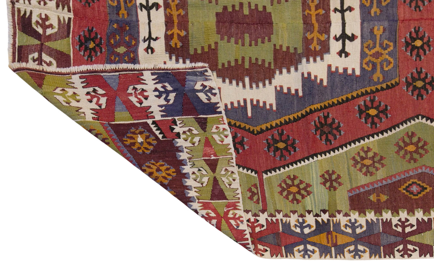 Vintage Turkish Kilim Rug, 4.8 x 10.5 ft, 147 x 320 cm, Handwoven Wool Kilim
