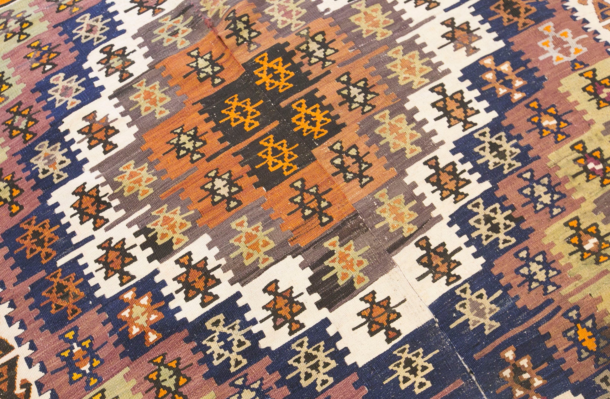 Vintage Turkish Kilim Rug, 4.9 x 12.5 ft, 150 x 380 cm, Handwoven Wool Kilim