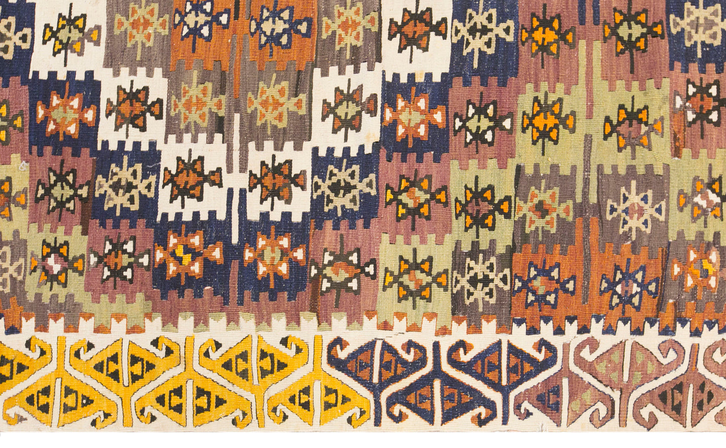 Vintage Turkish Kilim Rug, 4.9 x 12.5 ft, 150 x 380 cm, Handwoven Wool Kilim