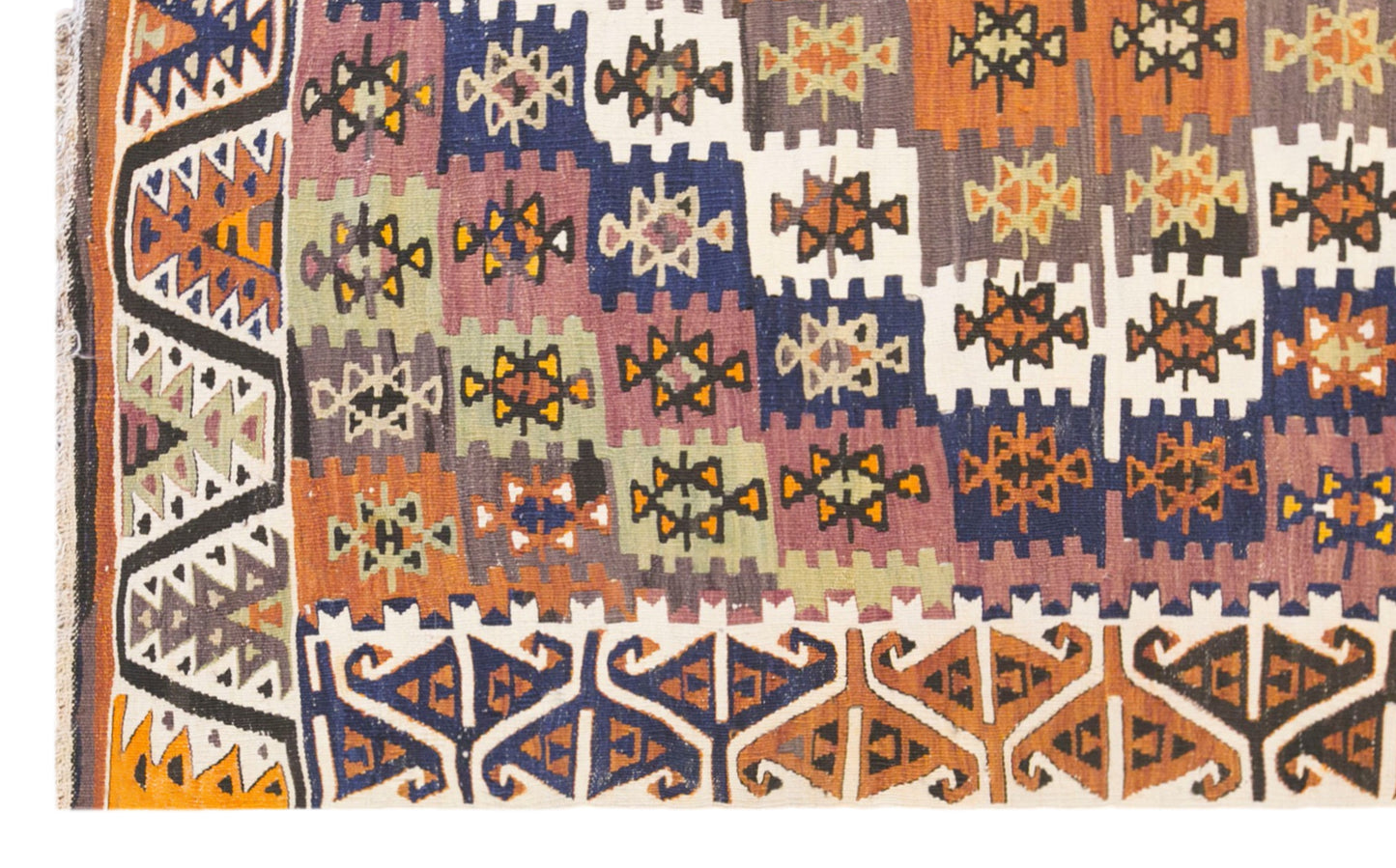 Vintage Turkish Kilim Rug, 4.9 x 12.5 ft, 150 x 380 cm, Handwoven Wool Kilim