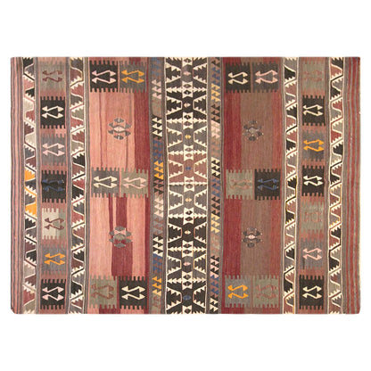 Vintage Turkish Kilim Rug, 4.9 x 6.8 ft, 150 x 208 cm, Handwoven Wool Kilim