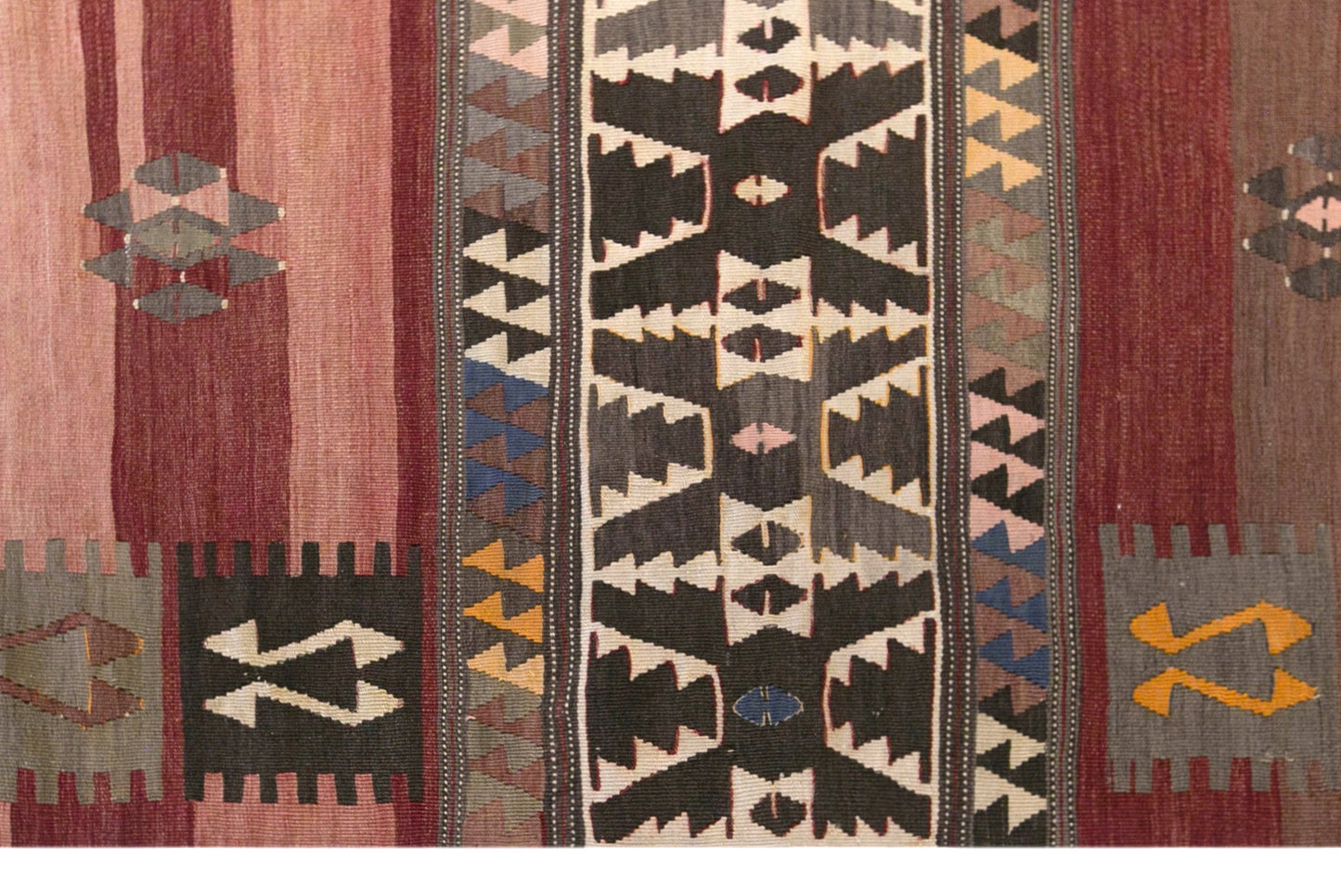 Vintage Turkish Kilim Rug, 4.9 x 6.8 ft, 150 x 208 cm, Handwoven Wool Kilim
