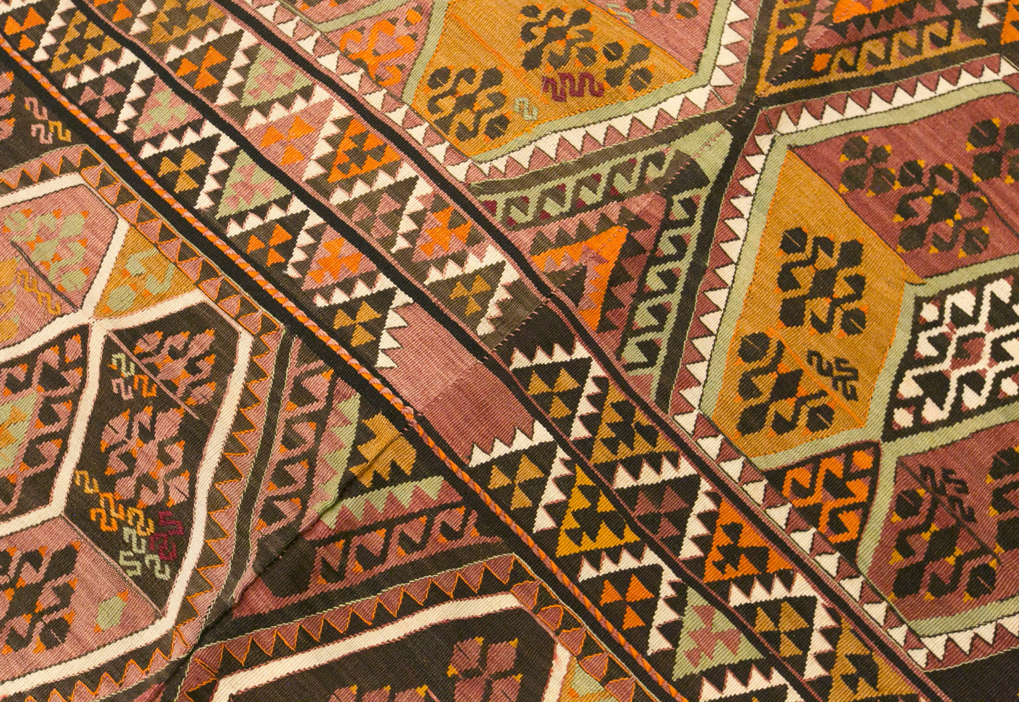 Vintage Turkish Kilim Rug, 5.0 x 13.0 ft, 152 x 395 cm, Handwoven Wool Kilim