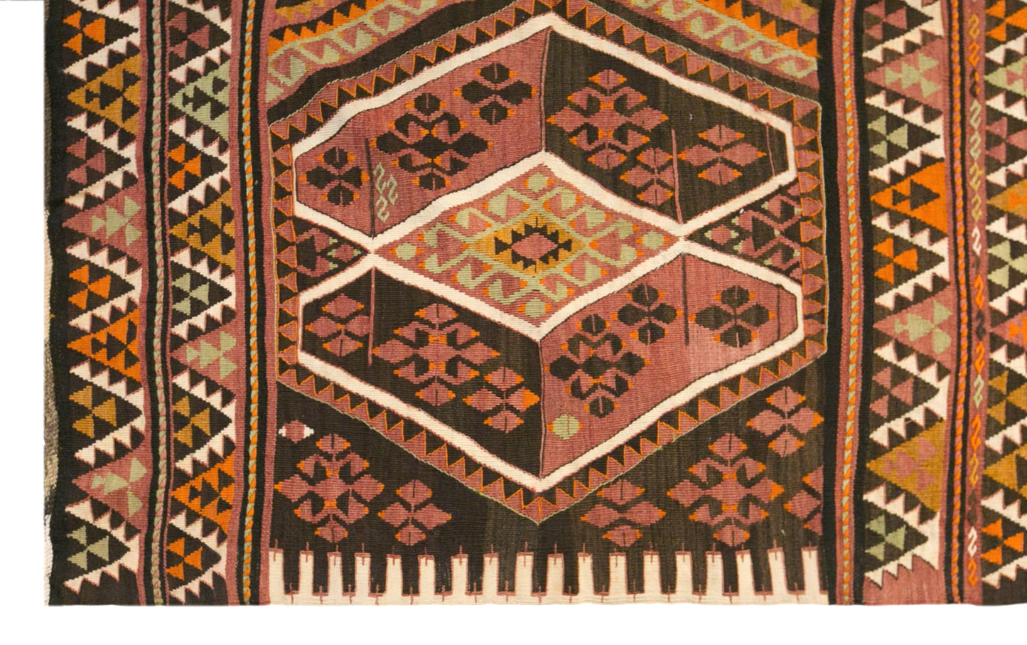 Vintage Turkish Kilim Rug, 5.0 x 13.0 ft, 152 x 395 cm, Handwoven Wool Kilim