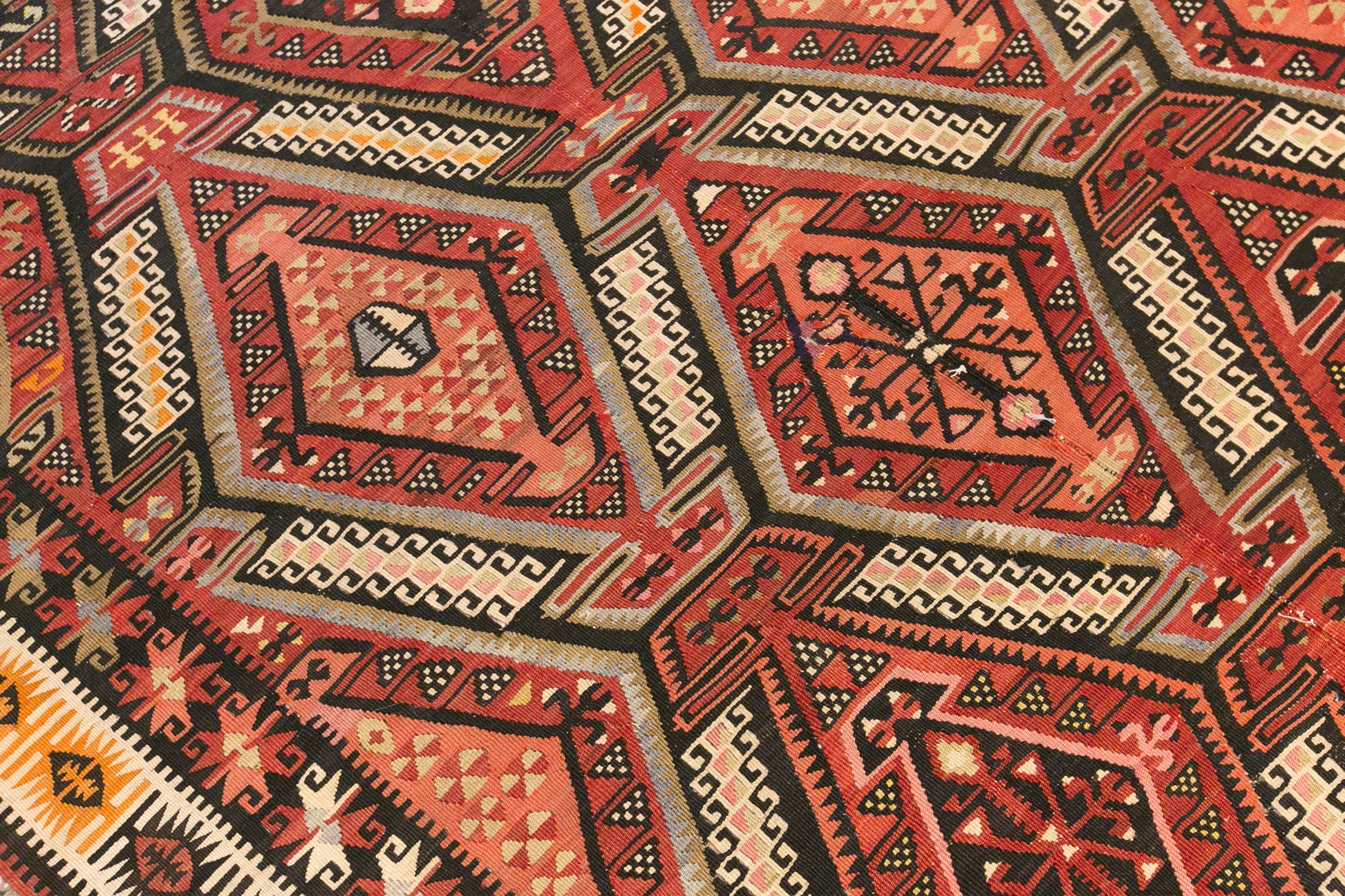 Vintage Turkish Kilim Rug, 5.1 x 10.7 ft, 155 x 325 cm, Handwoven Wool Kilim