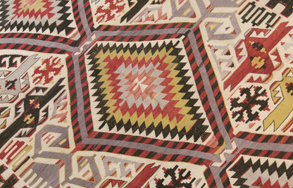 Vintage Turkish Kilim Rug, 5.1 x 11.2 ft, 155 x 340 cm, Handwoven Wool Kilim