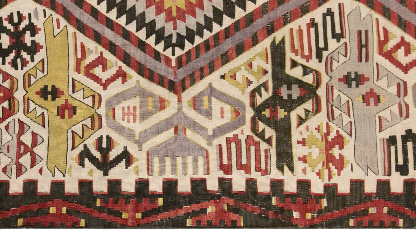 Vintage Turkish Kilim Rug, 5.1 x 11.2 ft, 155 x 340 cm, Handwoven Wool Kilim
