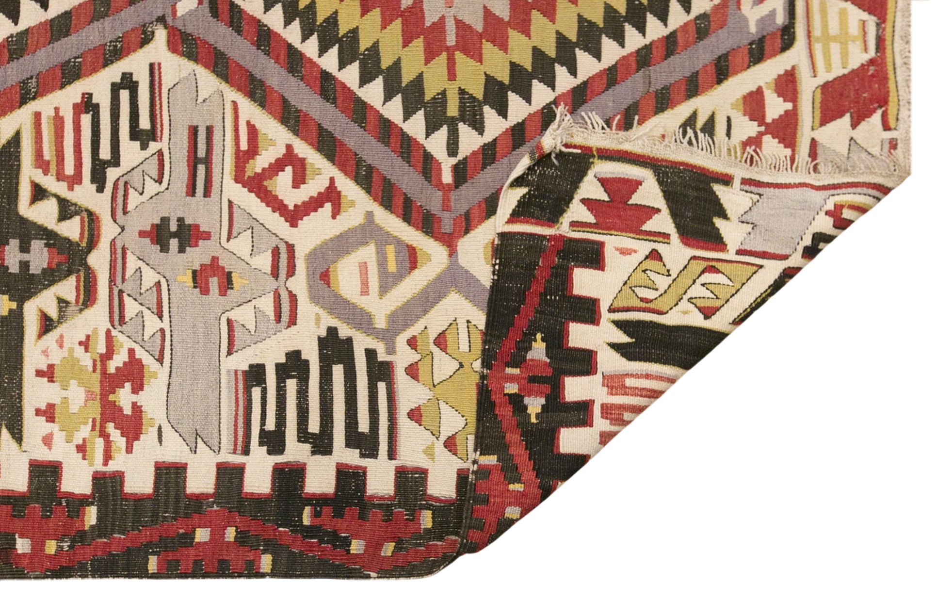 Vintage Turkish Kilim Rug, 5.1 x 11.2 ft, 155 x 340 cm, Handwoven Wool Kilim