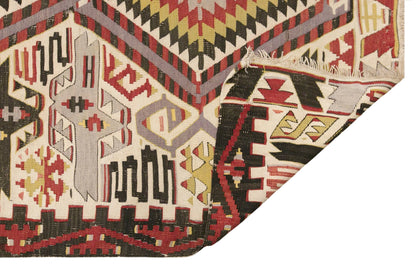 Vintage Turkish Kilim Rug, 5.1 x 11.2 ft, 155 x 340 cm, Handwoven Wool Kilim